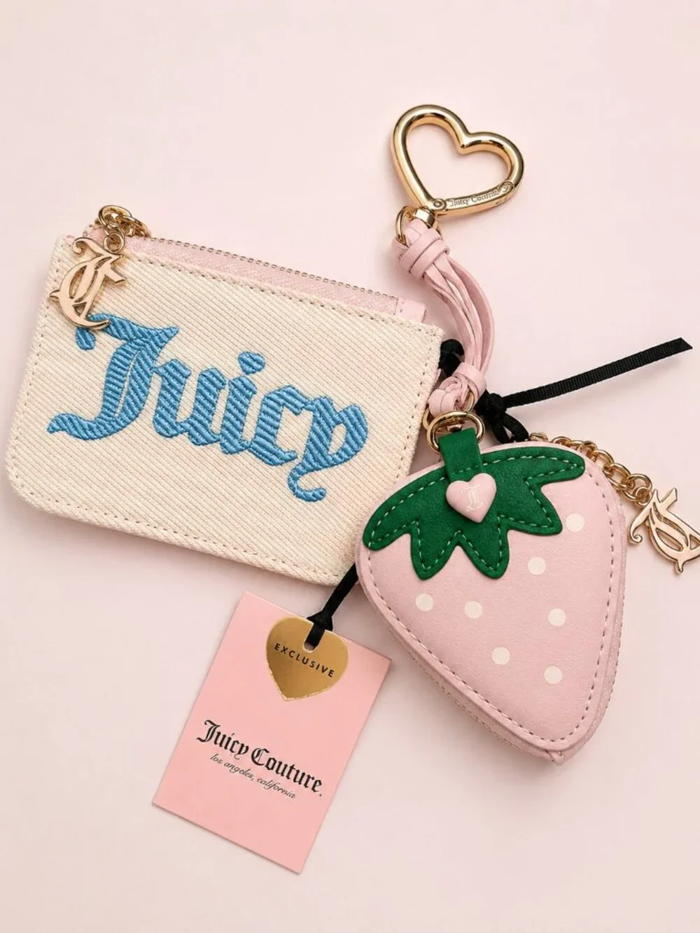 Juicy Couture Paradise Mini Bundle Strawberry Coin Pouch Cardholder NWT
